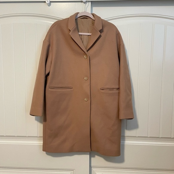 Everlane the Cacoon Wool dressy tan coat size 6 - Picture 2 of 10